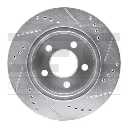Dynamic Friction Co BRAKE ROTOR DRILLED AND SLOTTED SILVER 631-42026L